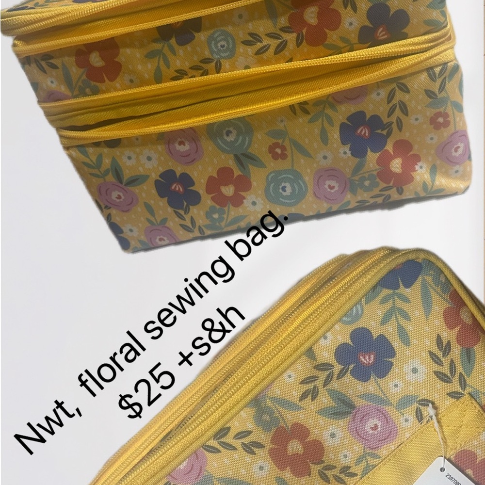 Floral Yellow Sewing Bag